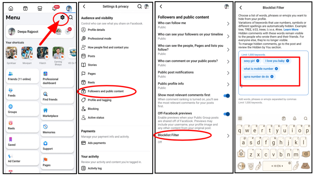 Facebook पर गंदे Comments और Messages कैसे रोकें?