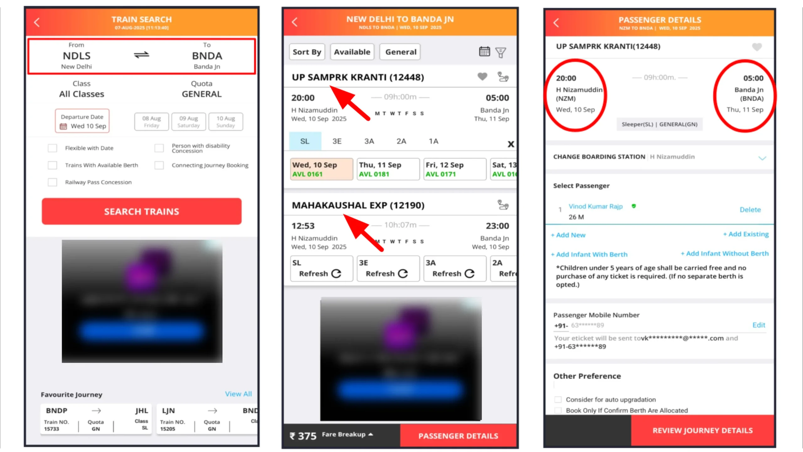 IRCTC Book Train ticket